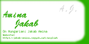 amina jakab business card